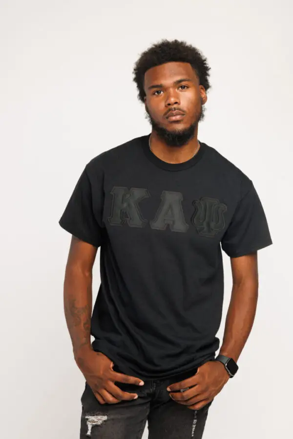 Kappa Alpha Psi Black on Black Lettered Black T-shirt - The Divine